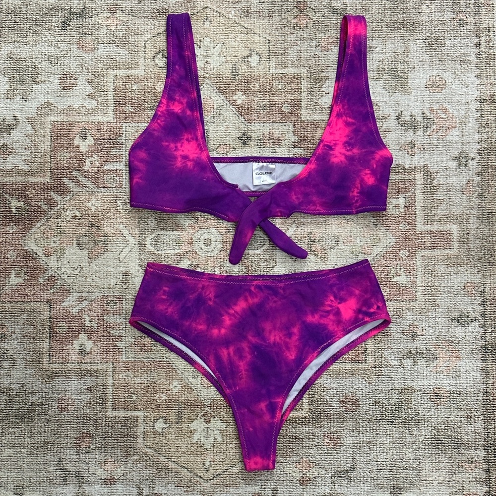 Woman’s Goldie Swimwear Purple & Pink Tie Dye Bikini